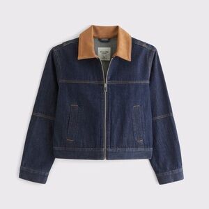 Abercrombie & Fitch Denim Jacket with Brown Collar